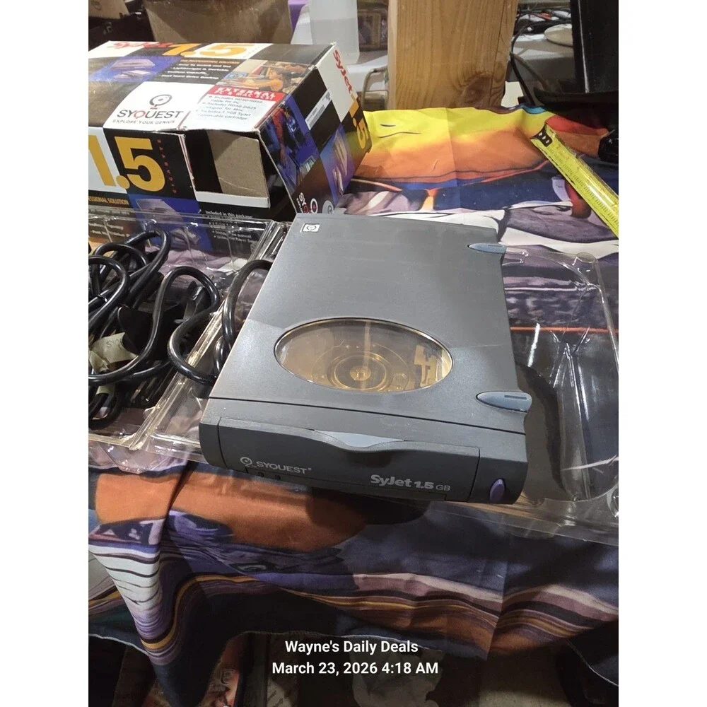 SyQuest SyJet 1.5GB External SCSI Drive w/ Box, Power, Manuals – Vintage Mac PC